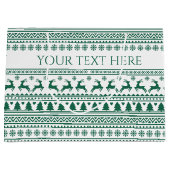 クリスマススススススススカンジナビアの緑のクラシックパターン ラージペーパーバッグ (正面)