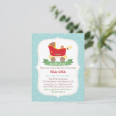 クリスマススススススズライベビーカーベビーシャワー招待状 招待状 (スタンド正面)