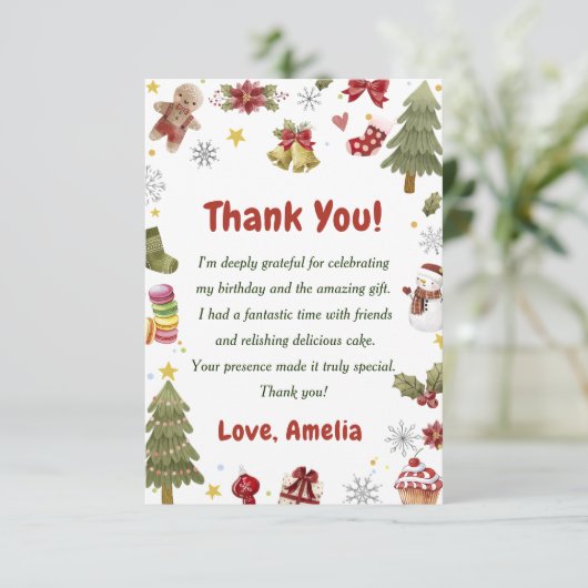 クリスマススススススヌワンの誕生日パーティー サンキューカード (スタンド正面)