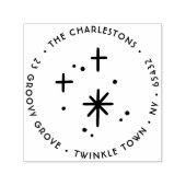 クリスマスススススパークルスファミリー名差出人住所 セルフインキングスタンプ (デザイン)