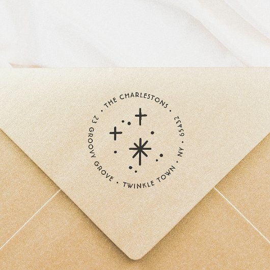 クリスマスススススパークルスファミリー名差出人住所 セルフインキングスタンプ