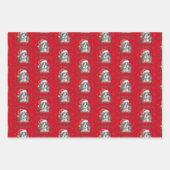 クリスマススススプリンガースパニエル犬ドッグ ラッピングペーパーシート (正面2)