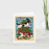 クリスマスススプリンガースパニエル犬ドッグおもしろいカスタムノーテカード シーズンカード (正面)