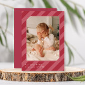 クリスマススタイリッシュのストライプ写真 シーズンカード