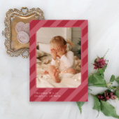 クリスマススタイリッシュのストライプ写真 シーズンカード