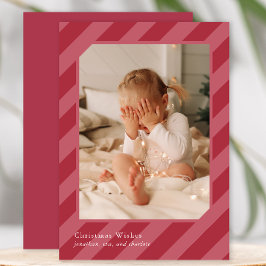 クリスマススタイリッシュのストライプ写真 シーズンカード