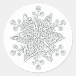 クリスマススタイリッシュの雪片 ラウンドシール