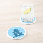 クリスマススタイリッシュコースターブルークリスマスツリーギフト コースター (側面)