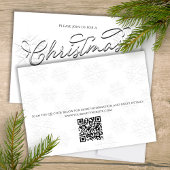 クリスマススタイリッシュシルバー書道スノーフレーク 招待状