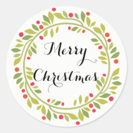 クリスマススタイリッシュリースシール ラウンドシール