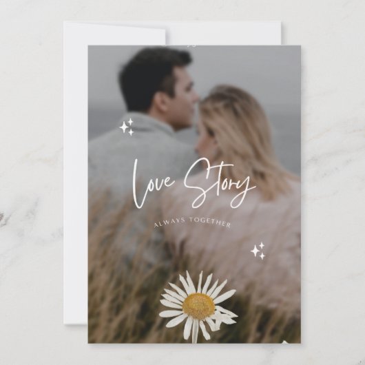 クリスマススタイリッシュ |おもしろいミニマルカップルのフォトメタル 招待状 (正面)