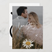 クリスマススタイリッシュ |おもしろいミニマルカップルのフォトメタル 招待状 (正面/裏面)