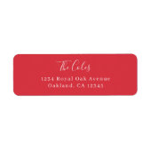 クリスマススタイリッシュ |ブライトレッド差出人住所 ラベル (正面)