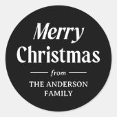 クリスマススタイリッシュ | ブラックホリデー ラウンドシール (正面)