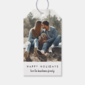 クリスマススタイリッシュ |モダントレンディーミニマル写真 ギフトタグ (正面)