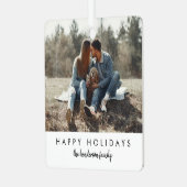 クリスマススタイリッシュ |モダントレンディーミニマル写真 メタルオーナメント (正面左)