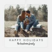 クリスマススタイリッシュ |モダントレンディーミニマル写真 メタルオーナメント (正面)