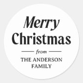 クリスマススタイリッシュ | 白黒の休日 ラウンドシール (正面)