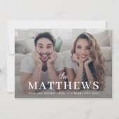 クリスマススタイリッシュ | Sage Greenモダンカップルの写真 シーズンカード (正面)