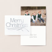 クリスマススタイルのスクリプトのスノーフレークのフォトシルバー 箔カード (ディスプレー)