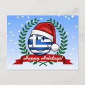 クリスマススタイルギリシャ国旗 シーズンポストカード (正面)