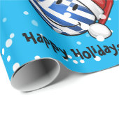 クリスマススタイルギリシャ国旗 ラッピングペーパー (ロールコーナー)