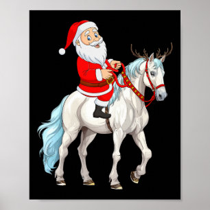 クリスマススタイルトナディアサンタライディングホースクリスマス ポスター