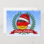 クリスマススタイルドイツ国旗 シーズンポストカード (正面/裏面)