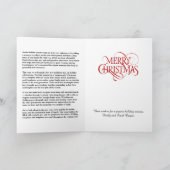 クリスマススタイルモダンのニュースレターのグリーティングカード カード (内部)
