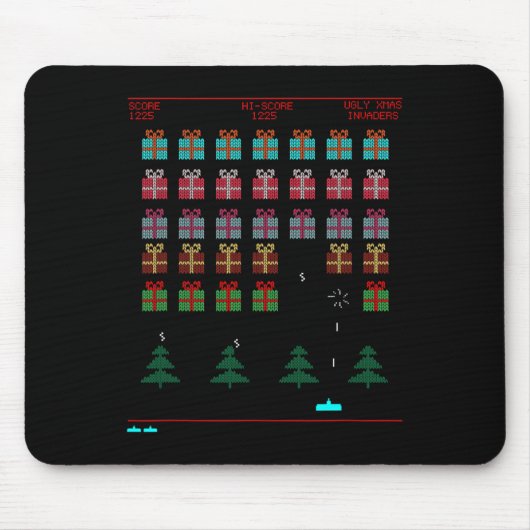 クリスマススタイルレトロビデオゲーム マウスパッド (正面)
