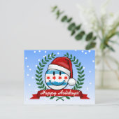 クリスマススタイル微笑みシカゴ国旗 シーズンポストカード (スタンド正面)