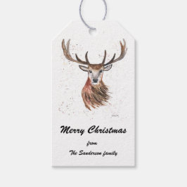 クリスマススタッグディアウォーター色自然ワイルドギフトT ギフトタグ