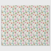 クリスマススタンプギフトラップお洒落紙 ラッピングペーパー (フラット)