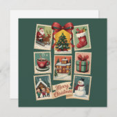 クリスマススタンプ ホリデー切手 レトロサンタ シーズンカード (正面/裏面)