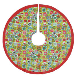 クリスマススタンプlクリスマス ブラッシュドポリエステルツリースカート