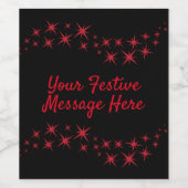 クリスマススターが華やかに ワインラベル (シングルラベル)