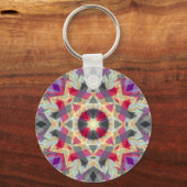 クリスマススターすてきグレイおもしろいパープルブライトピンク キーホルダー (裏面)