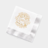 クリスマススターそりフィリレースのようグリーの家族名 箔ナプキン (左)