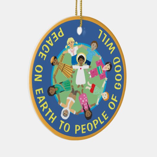 クリスマススターとイエズス平和セラミックオーナメント セラミックオーナメント (右)