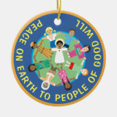 クリスマススターとイエズス平和セラミックオーナメント セラミックオーナメント (正面)