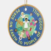 クリスマススターとイエズス平和セラミックオーナメント セラミックオーナメント (左)