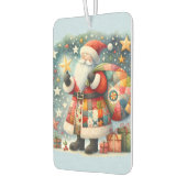 クリスマススターとキルティングパッチワークサンタ カーエアーフレッシュナー (左)