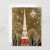 クリスマススターとスティプル金ゴールド シーズンポストカード (正面/裏面)