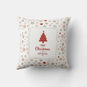 クリスマススターと雪片パターン クッション (裏面)