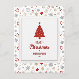 クリスマススターと雪片パターン シーズンポストカード