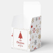 クリスマススターと雪片パターン フェイバーボックス (オープン)