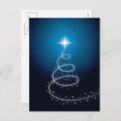 クリスマススターと雪片 シーズンポストカード (正面/裏面)