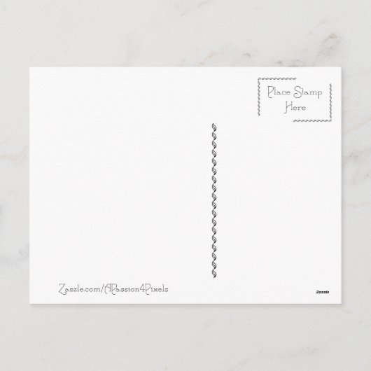 クリスマススターと雪片 シーズンポストカード (裏面)