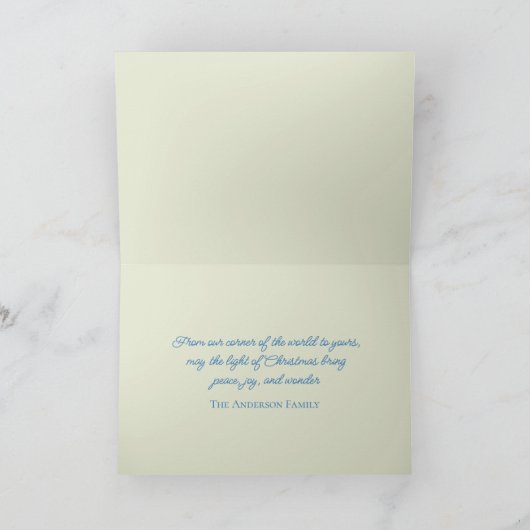 クリスマススターに魅了される森林動物 シーズンカード (内部)