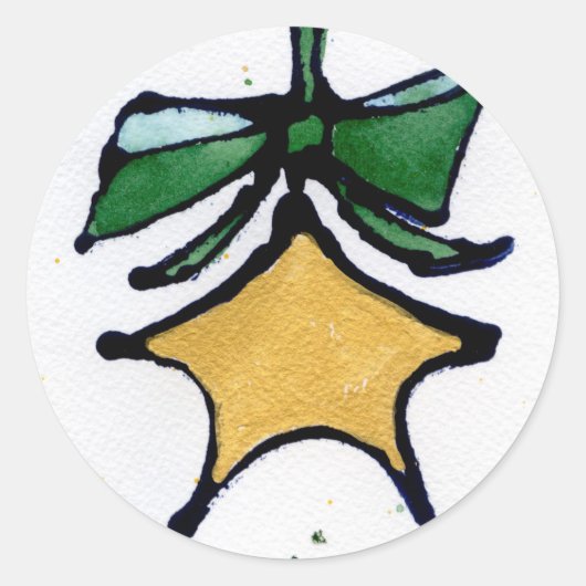 クリスマススターのシール ラウンドシール (正面)